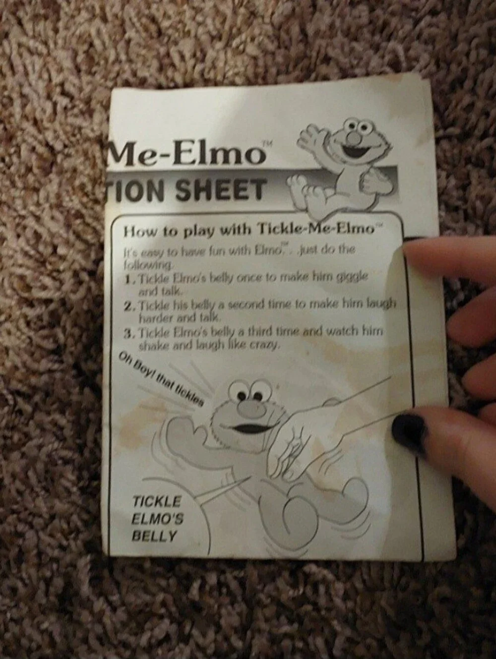 Plush Toy Tick me Elmo from 1996 Vintage